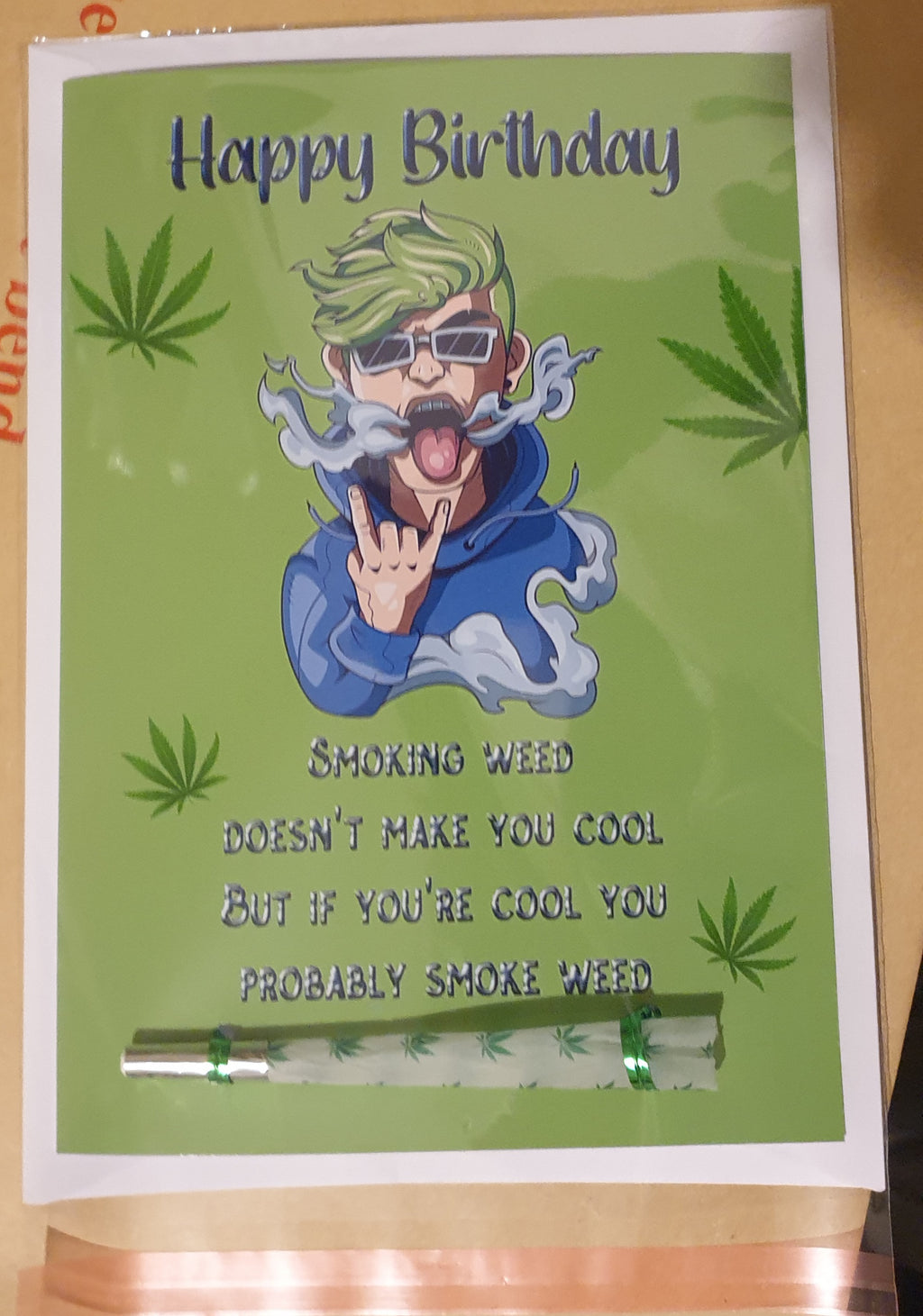Probably Birthday Card with Real One-Hitter | Reefer Cards