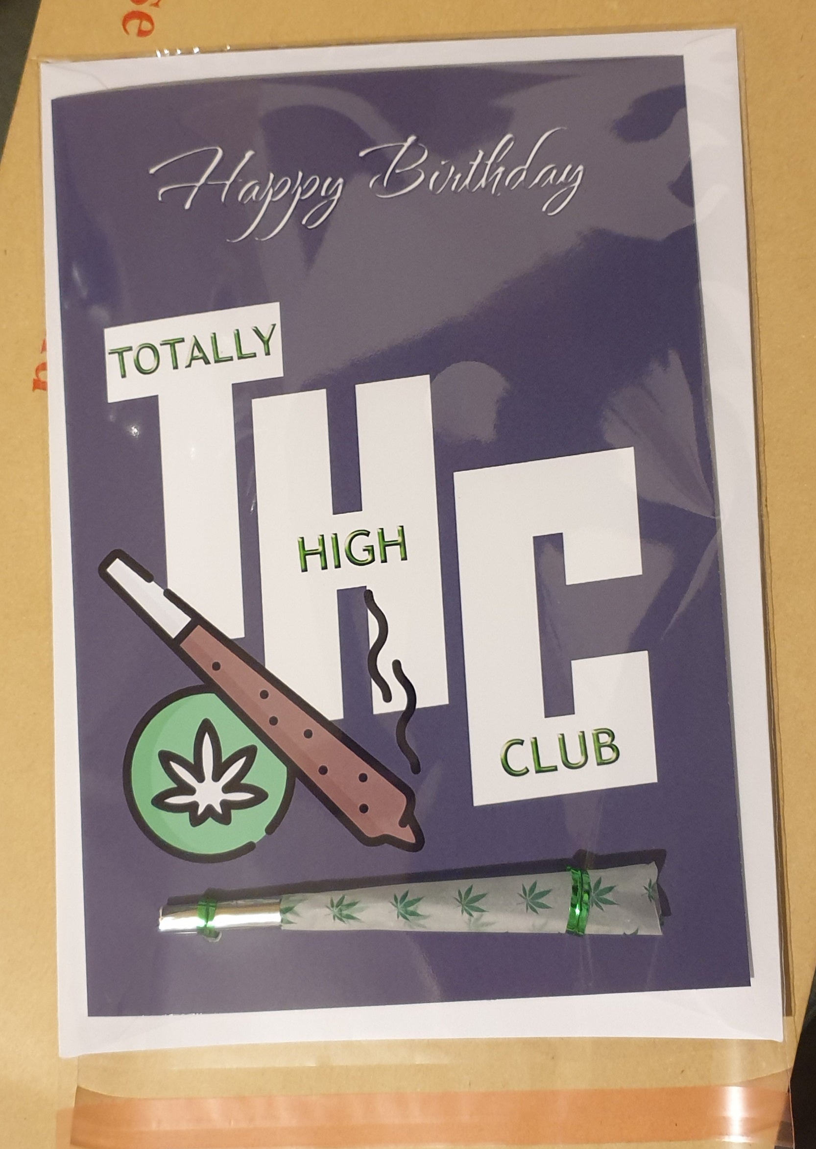 THC Birthday Card with Real One-Hitter | Reefer Cards
