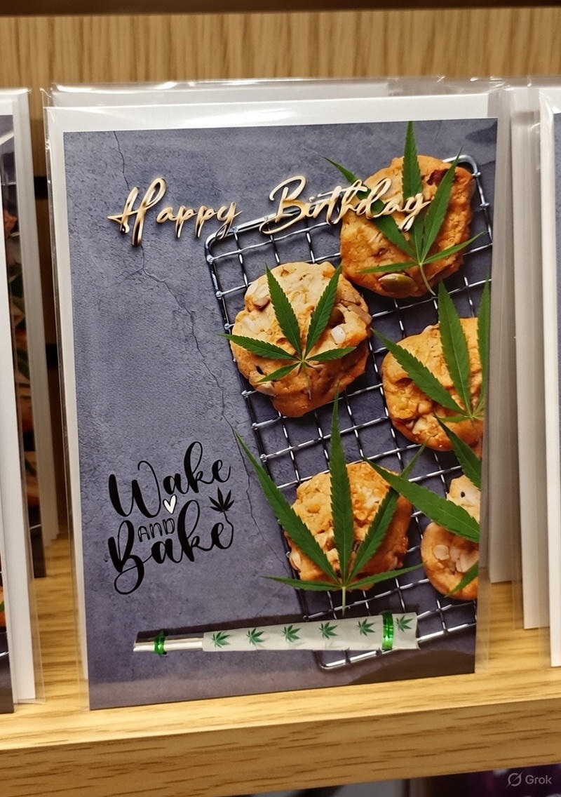 Wake and Bake Birthday Card with Real One-Hitter | Reefer Cards