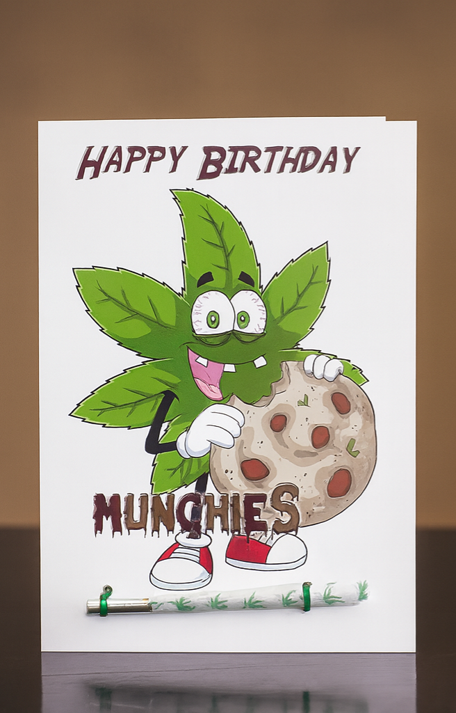 MUNCHIES Birthday Card with Real One-Hitter | Reefer Cards