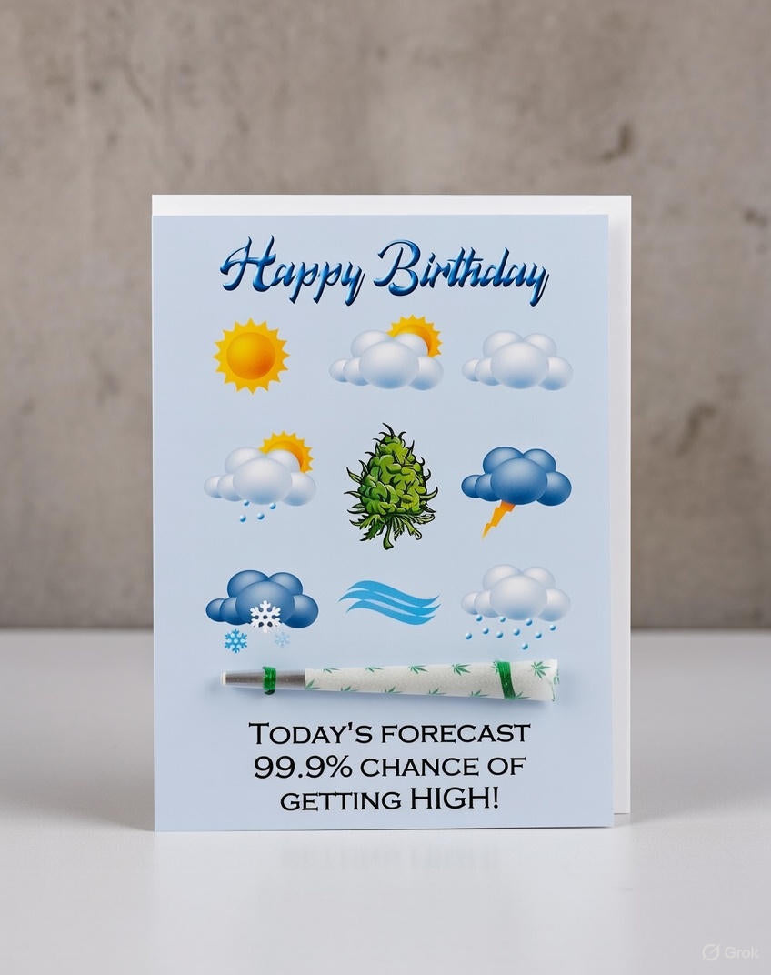 Today's Forecast Birthday Card with Real One-Hitter | Reefer Cards