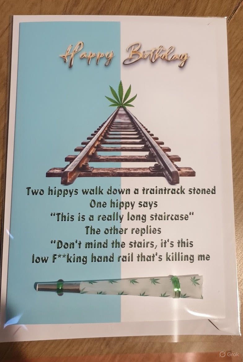 Two Hippys Birthday Card with Real One-Hitter | Reefer Cards