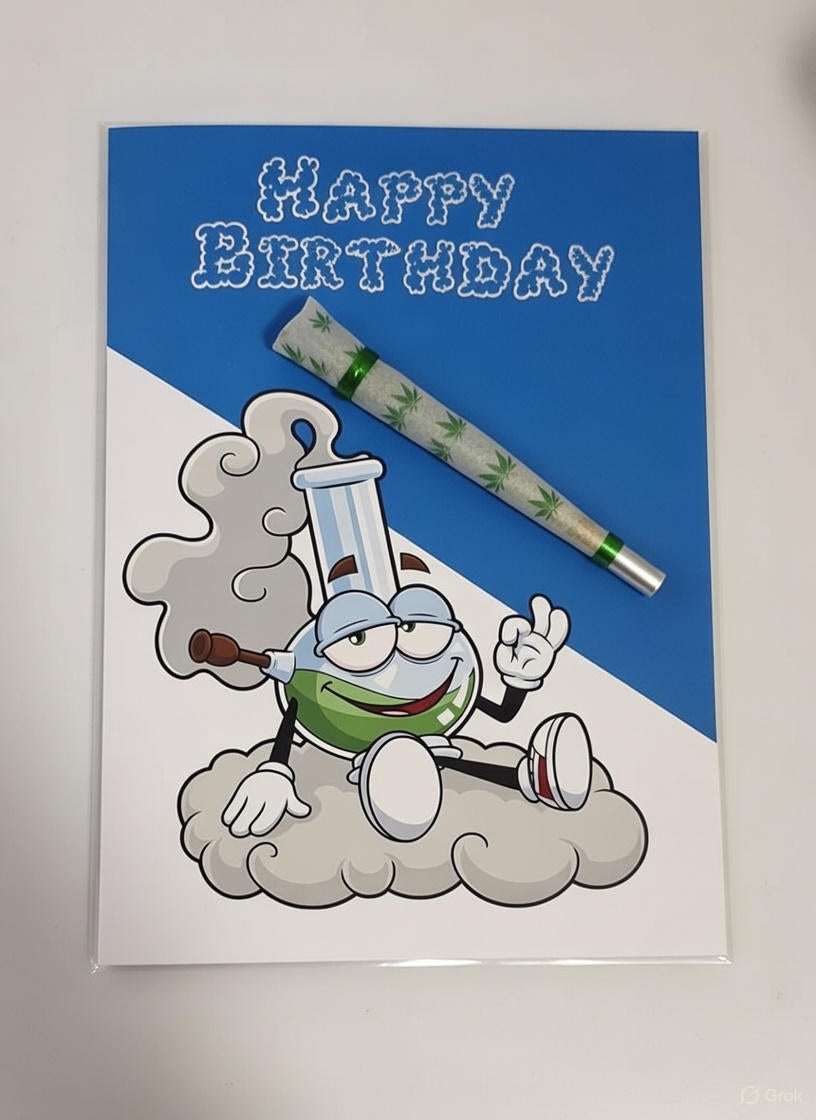 Bonged Birthday Card with Real One-Hitter | Reefer Cards