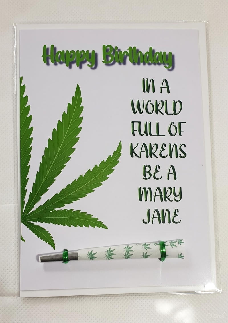 In a World Full Birthday Card with Real One-Hitter | Reefer Cards